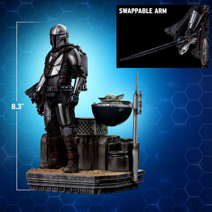 Din Djarin and Din Grogu Iron Studios Statue