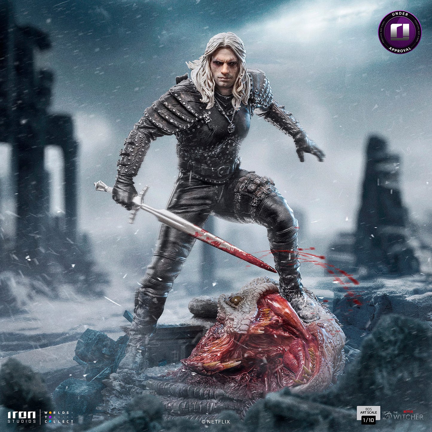 Geralt of Rivia The Witcher Iron Side Statue