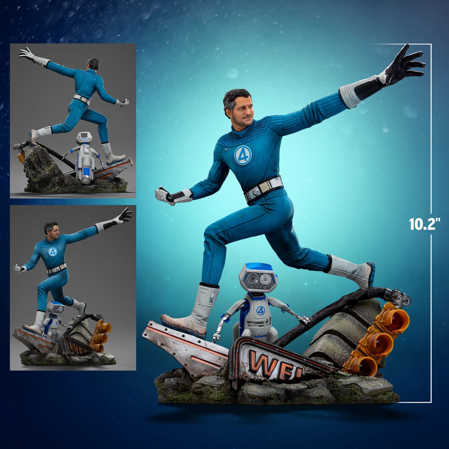Mr. Fantastic And Herbie The Fantastic Four Iron Side Statue
