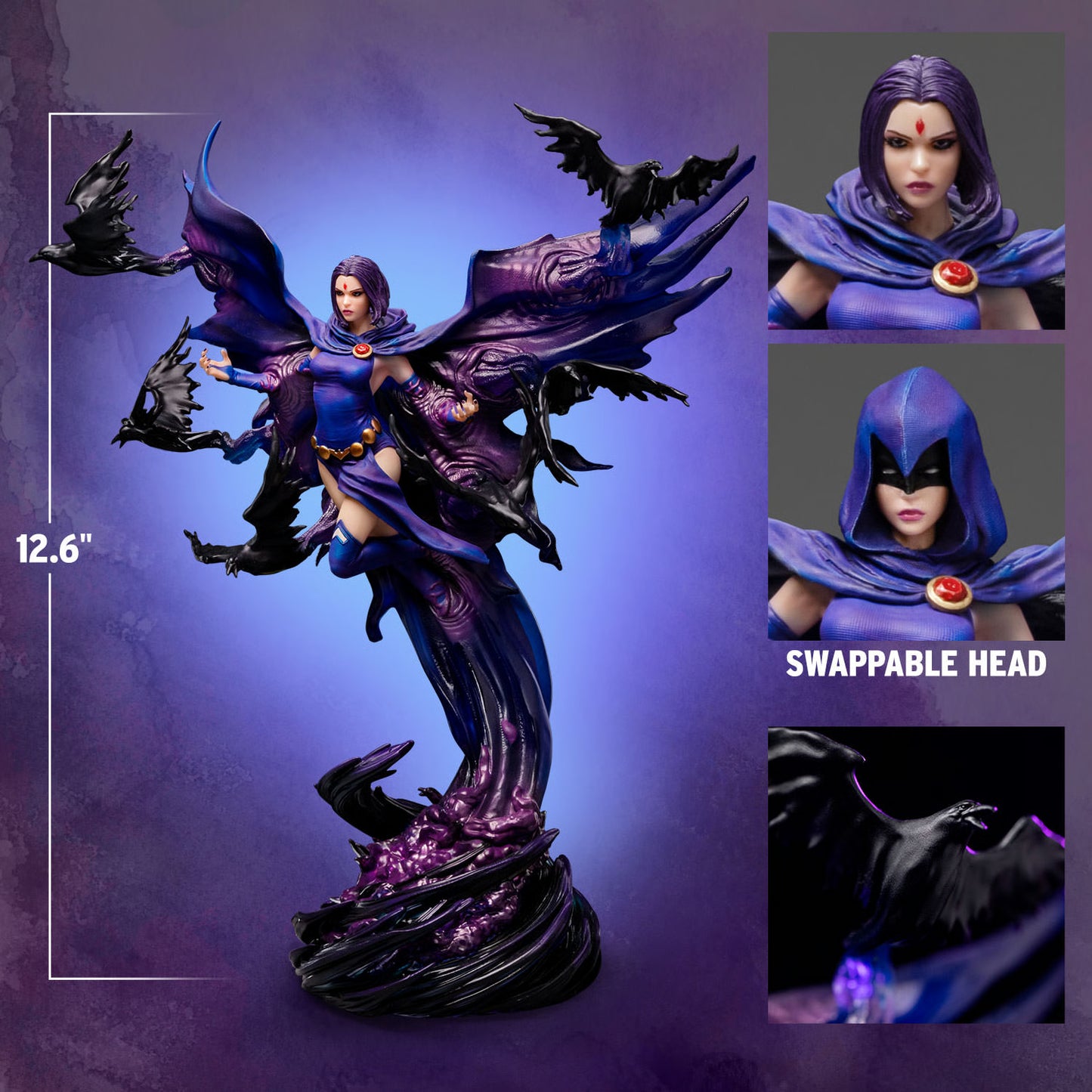 Raven Deluxe Iron Side Statue